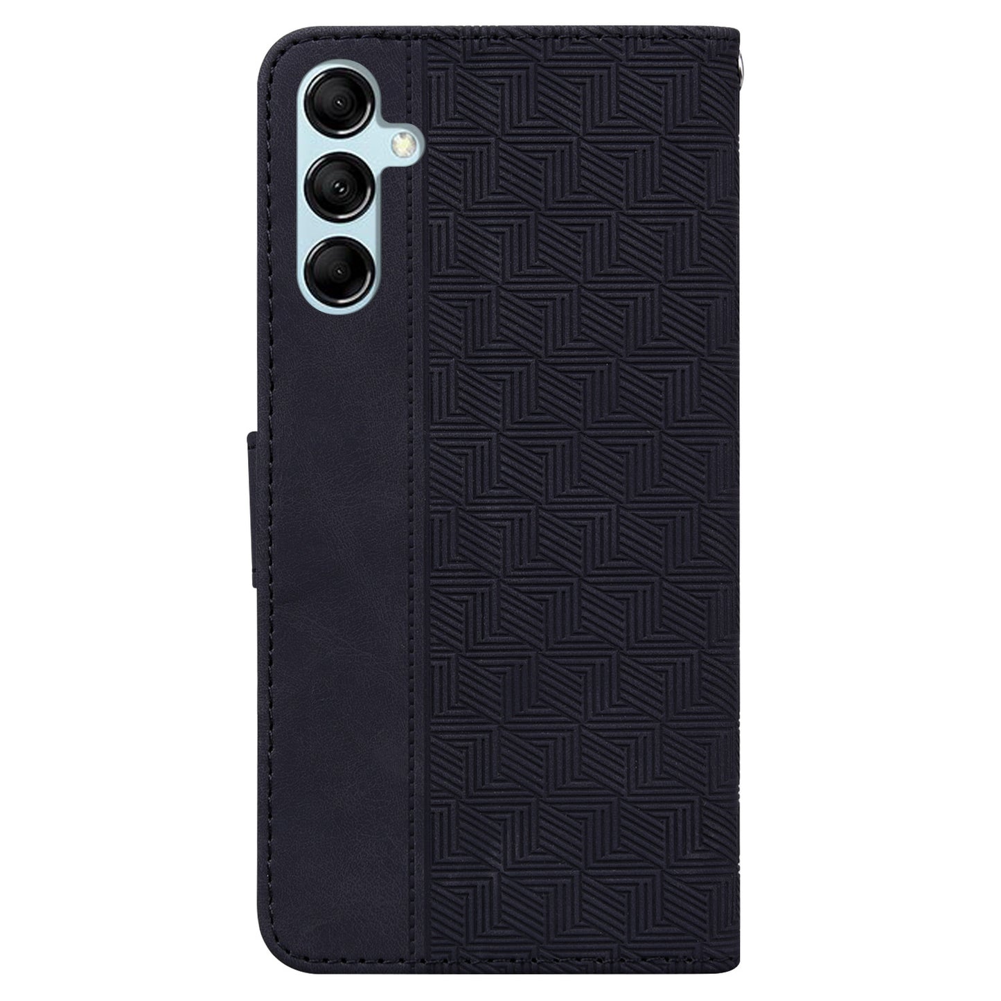 For Samsung Galaxy M14 5G Phone Case PU Leather Wallet Stand Geometry Pattern Imprinted Cover
