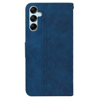 For Samsung Galaxy M14 5G Phone Case PU Leather Wallet Stand Geometry Pattern Imprinted Cover
