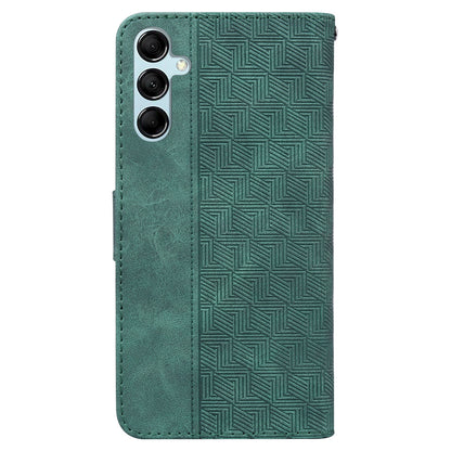 For Samsung Galaxy M14 5G Phone Case PU Leather Wallet Stand Geometry Pattern Imprinted Cover