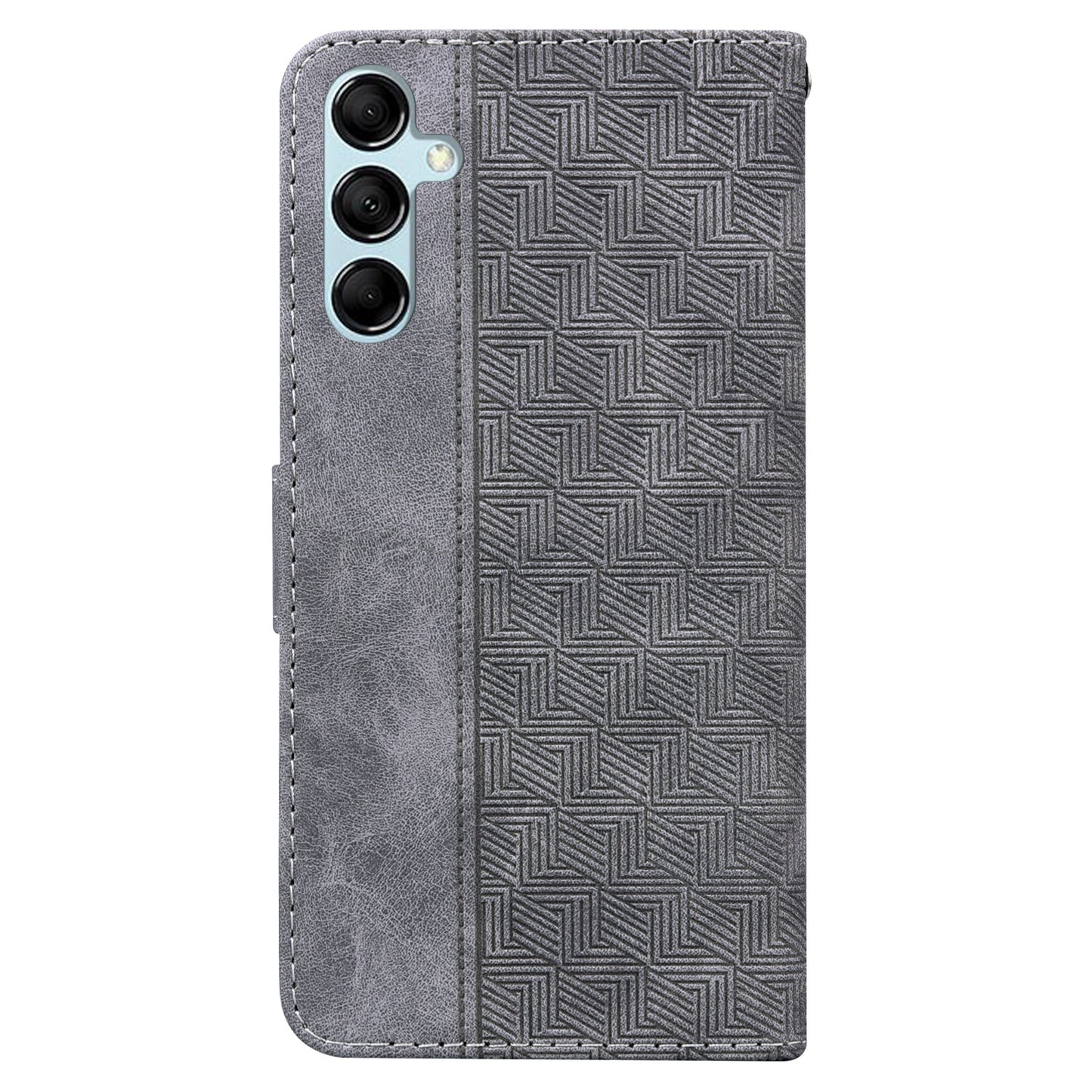 For Samsung Galaxy M14 5G Phone Case PU Leather Wallet Stand Geometry Pattern Imprinted Cover