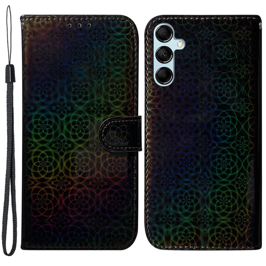 Phone Case for Samsung Galaxy M14 5G , Wallet Dazzling Flower Pattern PU Leather Flip Stand Phone Shell