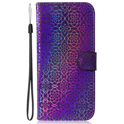 Phone Case for Samsung Galaxy M14 5G , Wallet Dazzling Flower Pattern PU Leather Flip Stand Phone Shell