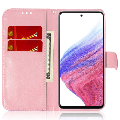 Phone Case for Samsung Galaxy M14 5G , Wallet Dazzling Flower Pattern PU Leather Flip Stand Phone Shell