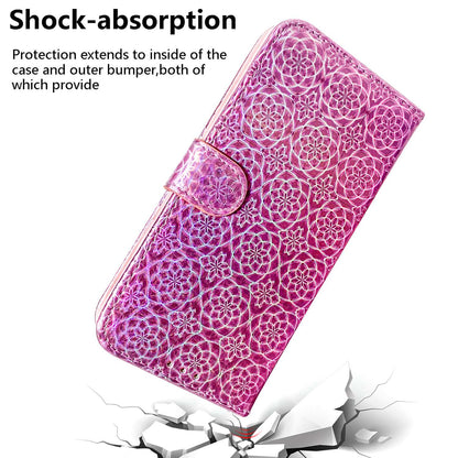 Phone Case for Samsung Galaxy M14 5G , Wallet Dazzling Flower Pattern PU Leather Flip Stand Phone Shell