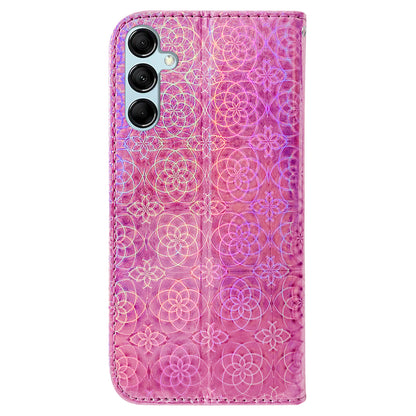 Phone Case for Samsung Galaxy M14 5G , Wallet Dazzling Flower Pattern PU Leather Flip Stand Phone Shell