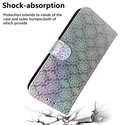 Phone Case for Samsung Galaxy M14 5G , Wallet Dazzling Flower Pattern PU Leather Flip Stand Phone Shell