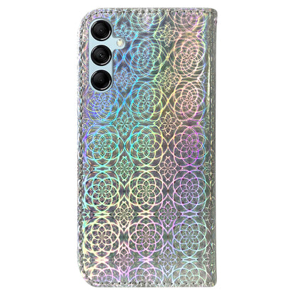 Phone Case for Samsung Galaxy M14 5G , Wallet Dazzling Flower Pattern PU Leather Flip Stand Phone Shell
