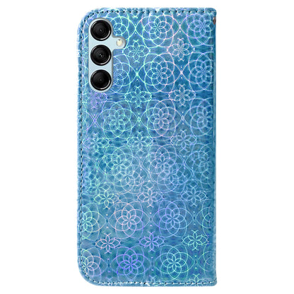 Phone Case for Samsung Galaxy M14 5G , Wallet Dazzling Flower Pattern PU Leather Flip Stand Phone Shell