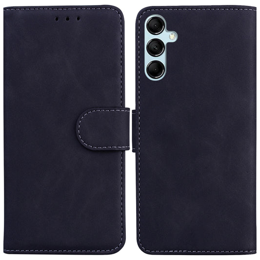 Solid Color Phone Case for Samsung Galaxy M14 5G Scratch Resistant PU Leather Wallet Stand Cover