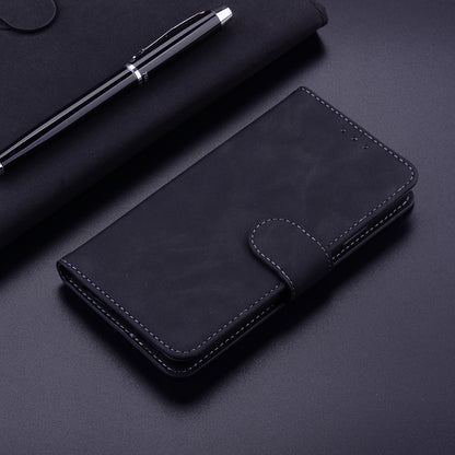 Solid Color Phone Case for Samsung Galaxy M14 5G Scratch Resistant PU Leather Wallet Stand Cover