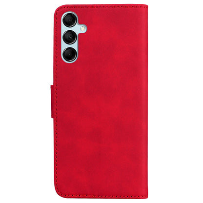 Solid Color Phone Case for Samsung Galaxy M14 5G Scratch Resistant PU Leather Wallet Stand Cover
