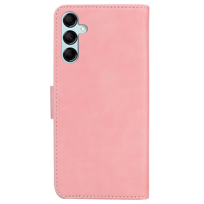 Solid Color Phone Case for Samsung Galaxy M14 5G Scratch Resistant PU Leather Wallet Stand Cover