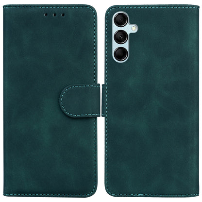 Solid Color Phone Case for Samsung Galaxy M14 5G Scratch Resistant PU Leather Wallet Stand Cover