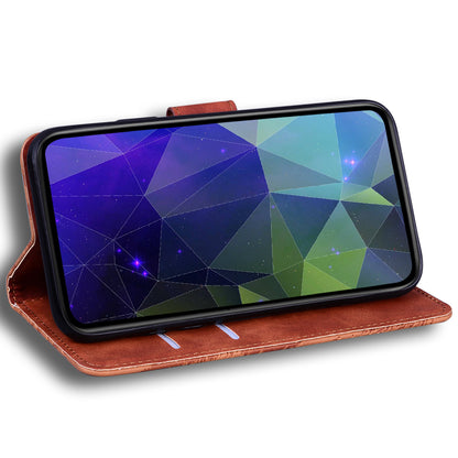 Solid Color Phone Case for Samsung Galaxy M14 5G Scratch Resistant PU Leather Wallet Stand Cover