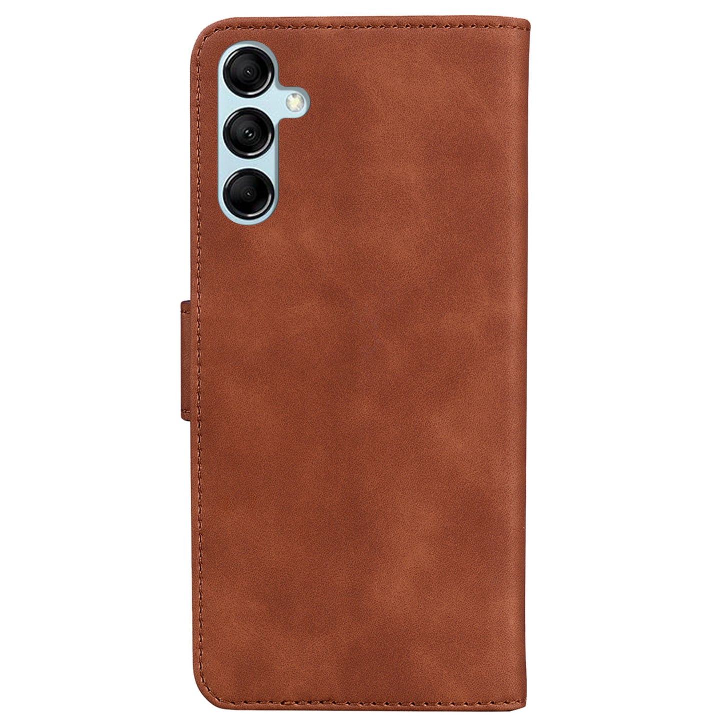 Solid Color Phone Case for Samsung Galaxy M14 5G Scratch Resistant PU Leather Wallet Stand Cover