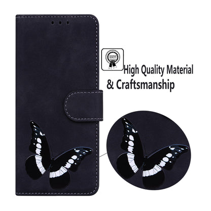 Skin-touch Wallet Cover for Samsung Galaxy M14 5G Butterfly Printing PU Leather Flip Stand Phone Case