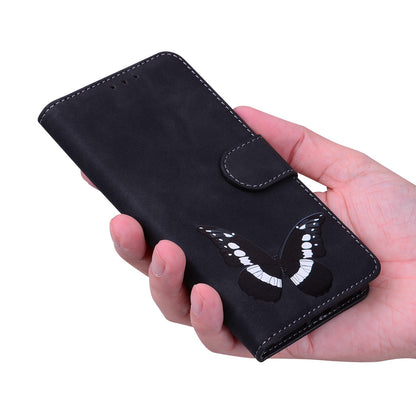 Skin-touch Wallet Cover for Samsung Galaxy M14 5G Butterfly Printing PU Leather Flip Stand Phone Case