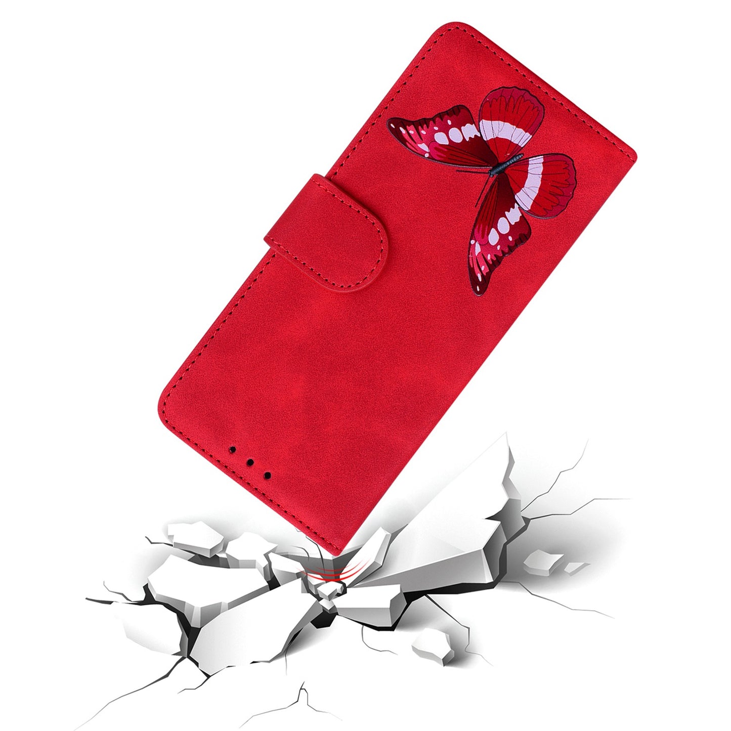 Skin-touch Wallet Cover for Samsung Galaxy M14 5G Butterfly Printing PU Leather Flip Stand Phone Case