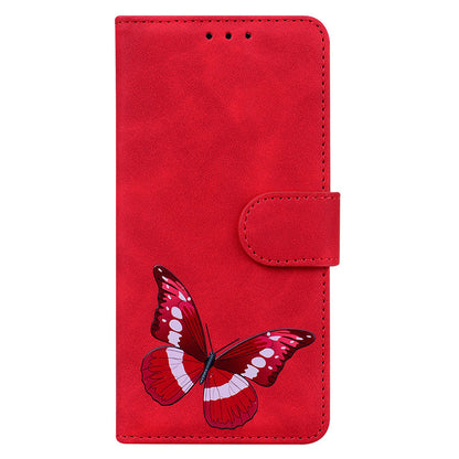 Skin-touch Wallet Cover for Samsung Galaxy M14 5G Butterfly Printing PU Leather Flip Stand Phone Case
