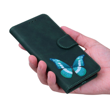 Skin-touch Wallet Cover for Samsung Galaxy M14 5G Butterfly Printing PU Leather Flip Stand Phone Case