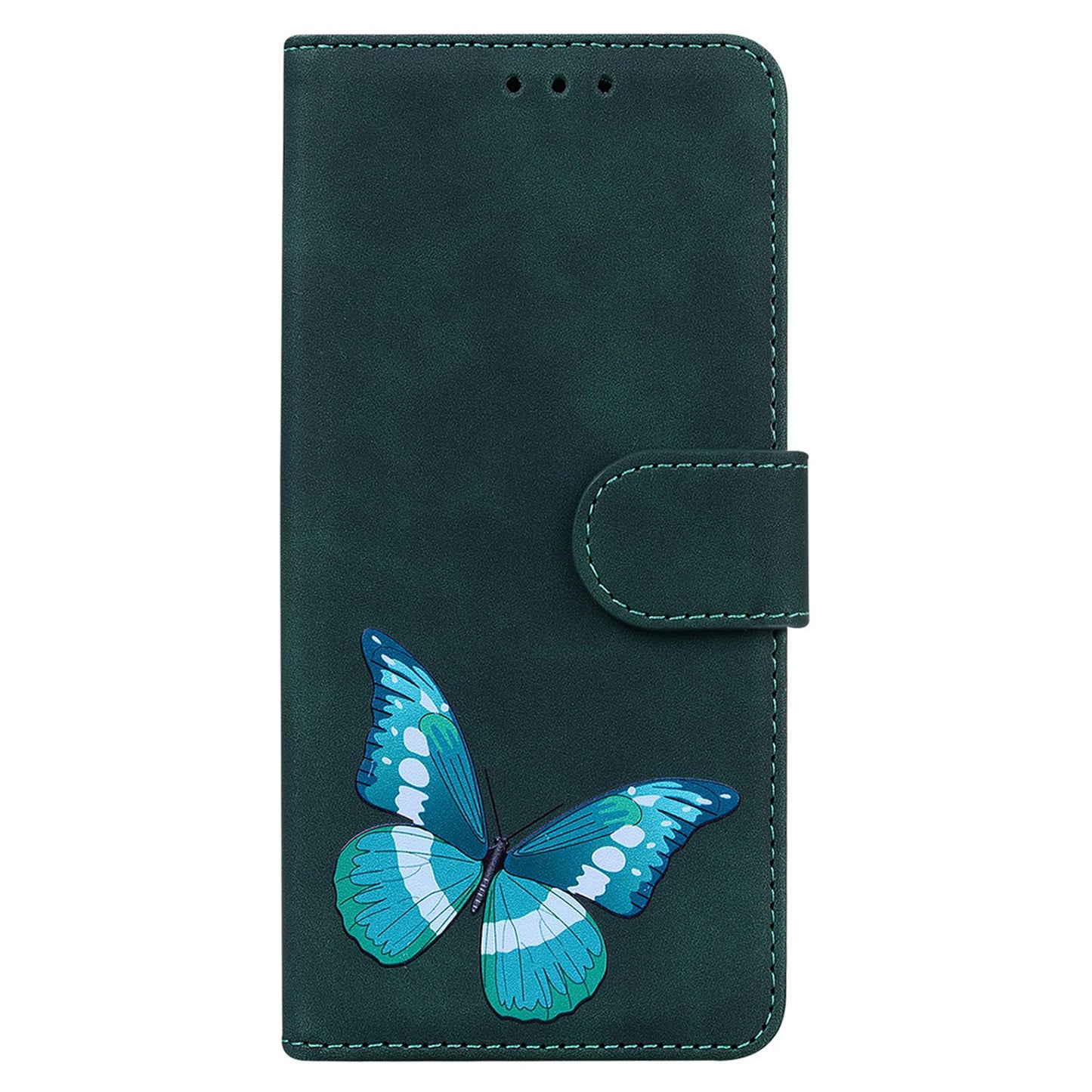 Skin-touch Wallet Cover for Samsung Galaxy M14 5G Butterfly Printing PU Leather Flip Stand Phone Case