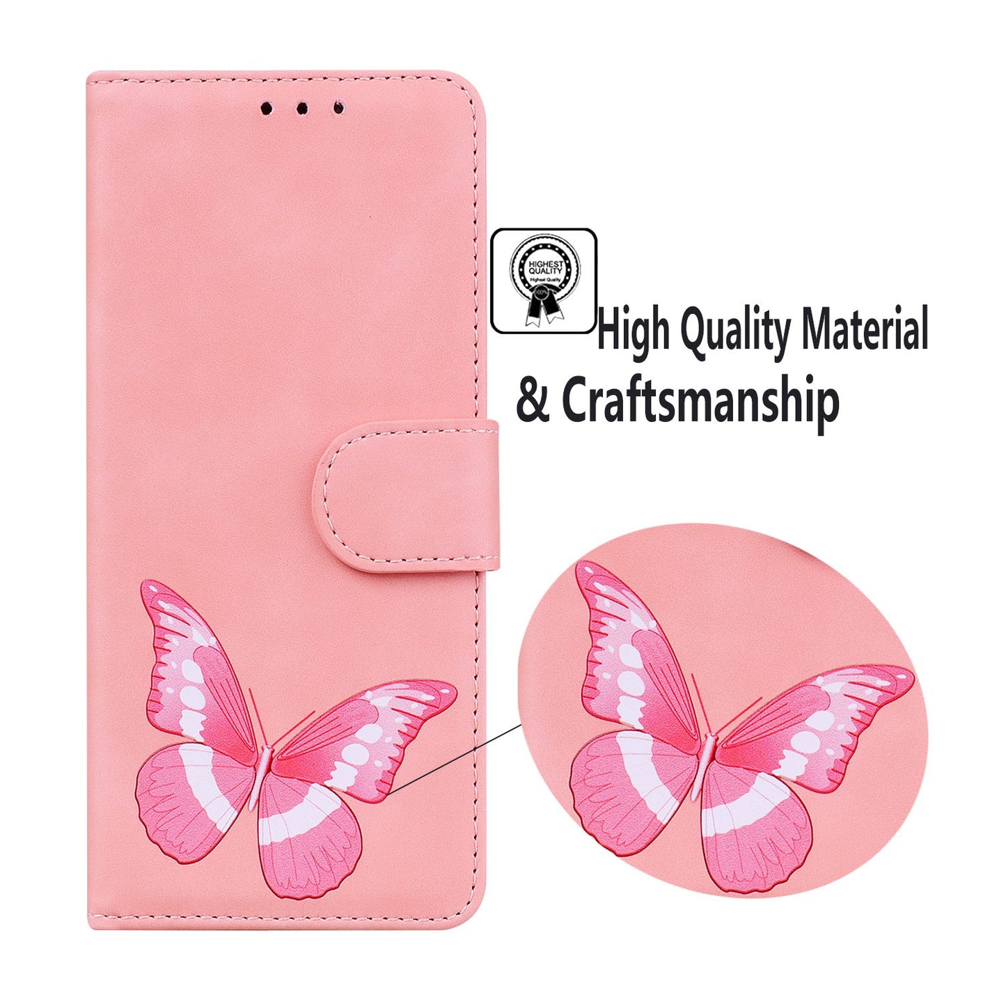 Skin-touch Wallet Cover for Samsung Galaxy M14 5G Butterfly Printing PU Leather Flip Stand Phone Case