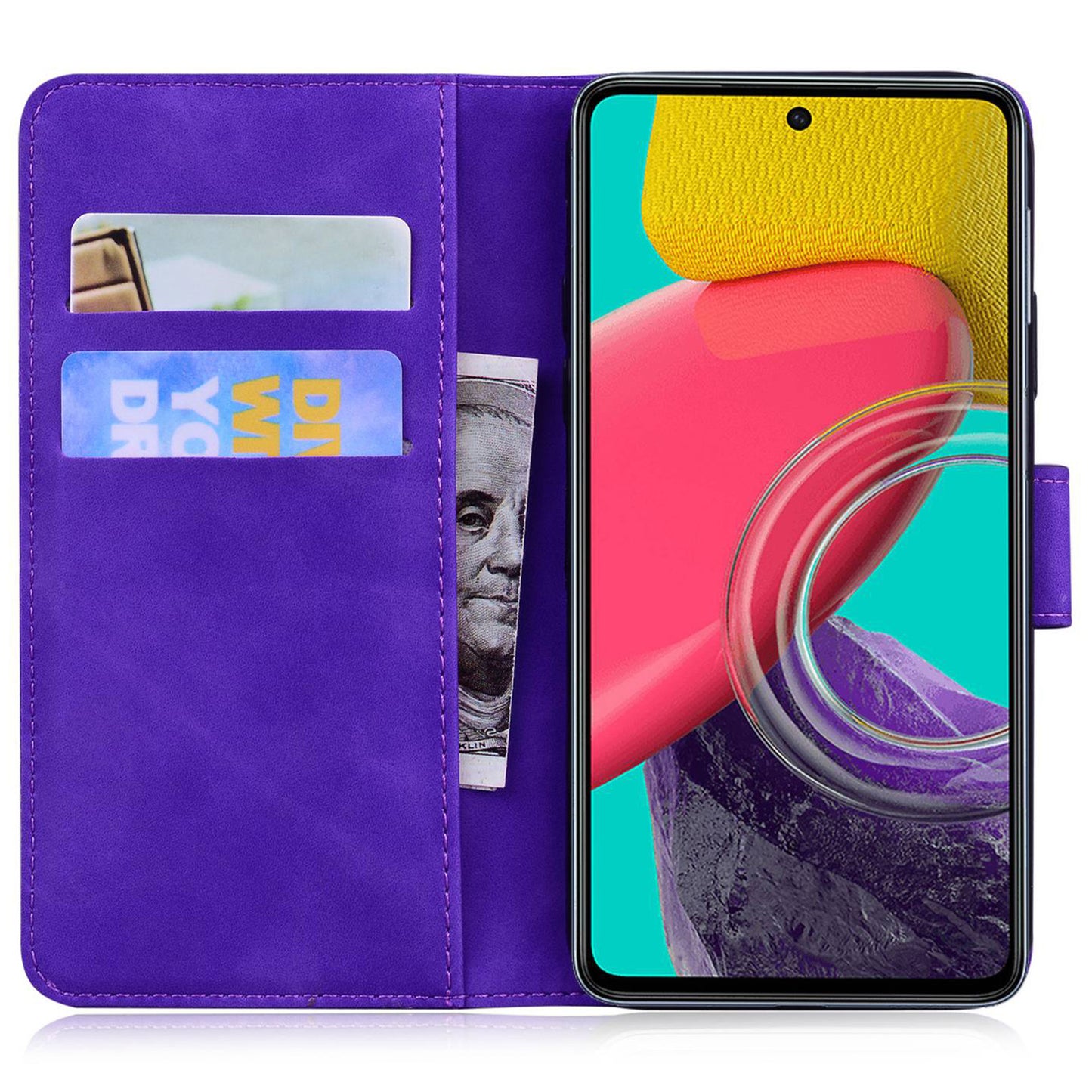 Skin-touch Wallet Cover for Samsung Galaxy M14 5G Butterfly Printing PU Leather Flip Stand Phone Case