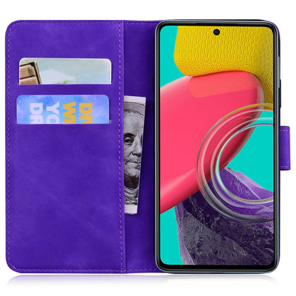Skin-touch Wallet Cover for Samsung Galaxy M14 5G Butterfly Printing PU Leather Flip Stand Phone Case