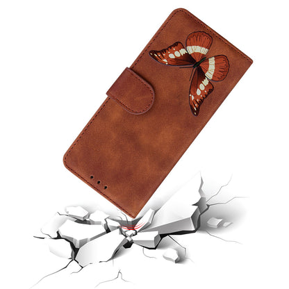 Skin-touch Wallet Cover for Samsung Galaxy M14 5G Butterfly Printing PU Leather Flip Stand Phone Case