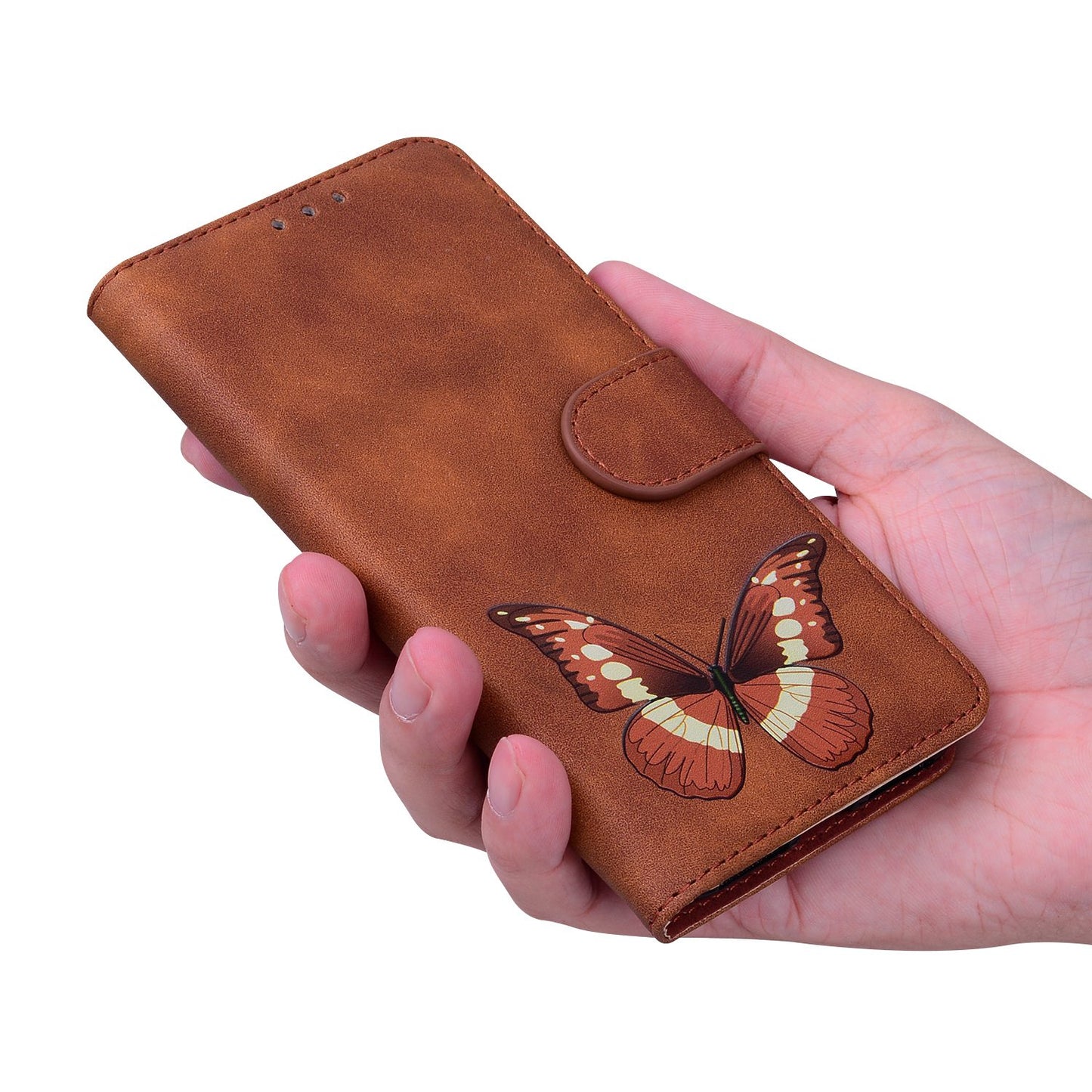 Skin-touch Wallet Cover for Samsung Galaxy M14 5G Butterfly Printing PU Leather Flip Stand Phone Case