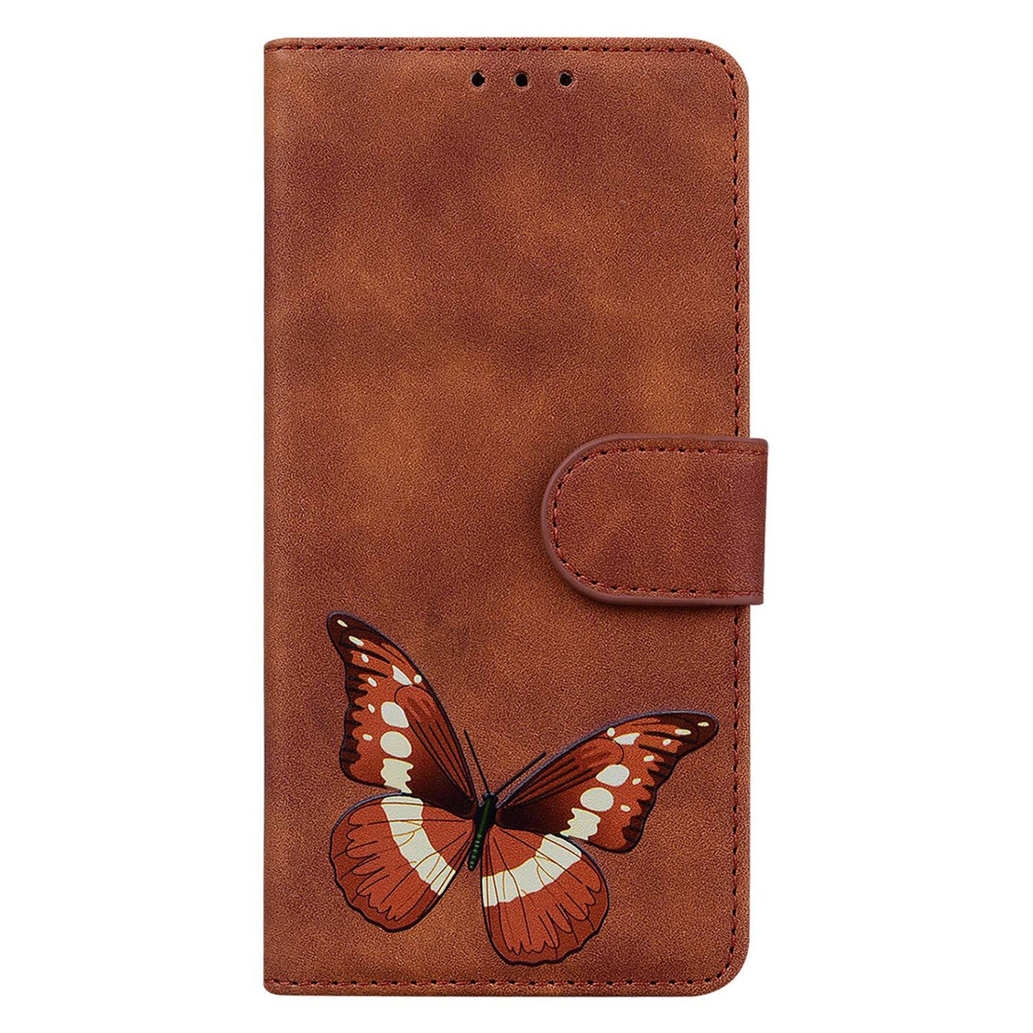 Skin-touch Wallet Cover for Samsung Galaxy M14 5G Butterfly Printing PU Leather Flip Stand Phone Case