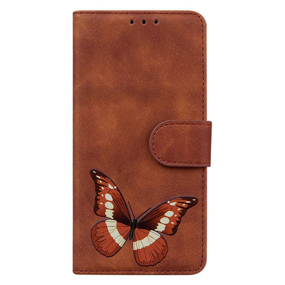 Skin-touch Wallet Cover for Samsung Galaxy M14 5G Butterfly Printing PU Leather Flip Stand Phone Case