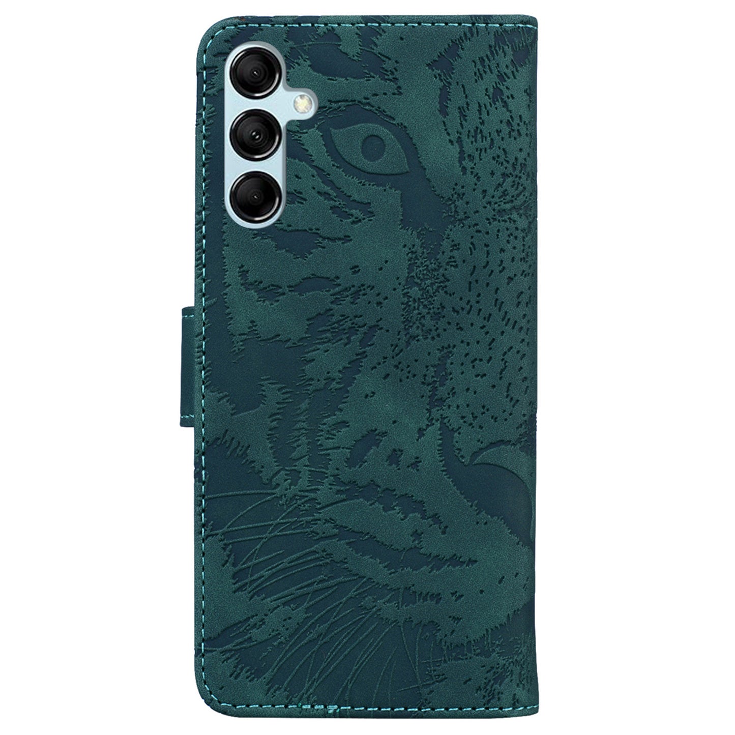 Tiger Imprinted Shell for Samsung Galaxy M14 5G Shockproof PU Leather Wallet Stand Case Phone Cover
