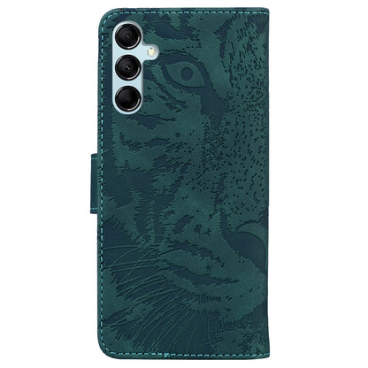 Tiger Imprinted Shell for Samsung Galaxy M14 5G Shockproof PU Leather Wallet Stand Case Phone Cover
