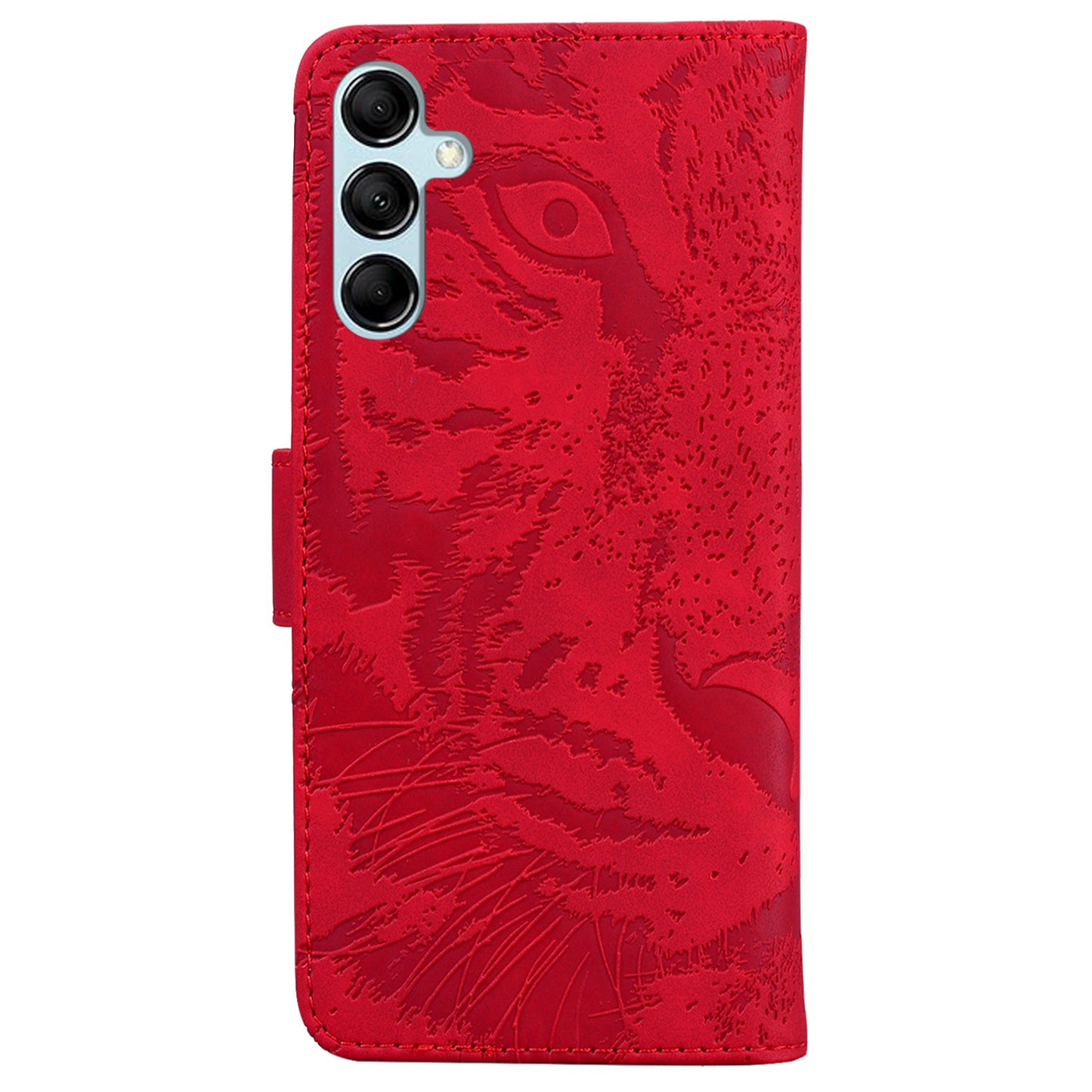 Tiger Imprinted Shell for Samsung Galaxy M14 5G Shockproof PU Leather Wallet Stand Case Phone Cover