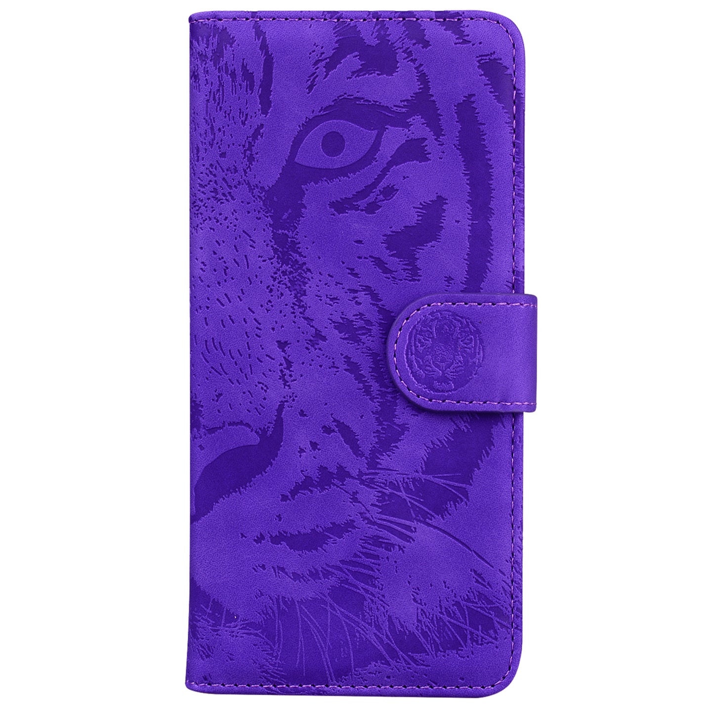 Tiger Imprinted Shell for Samsung Galaxy M14 5G Shockproof PU Leather Wallet Stand Case Phone Cover