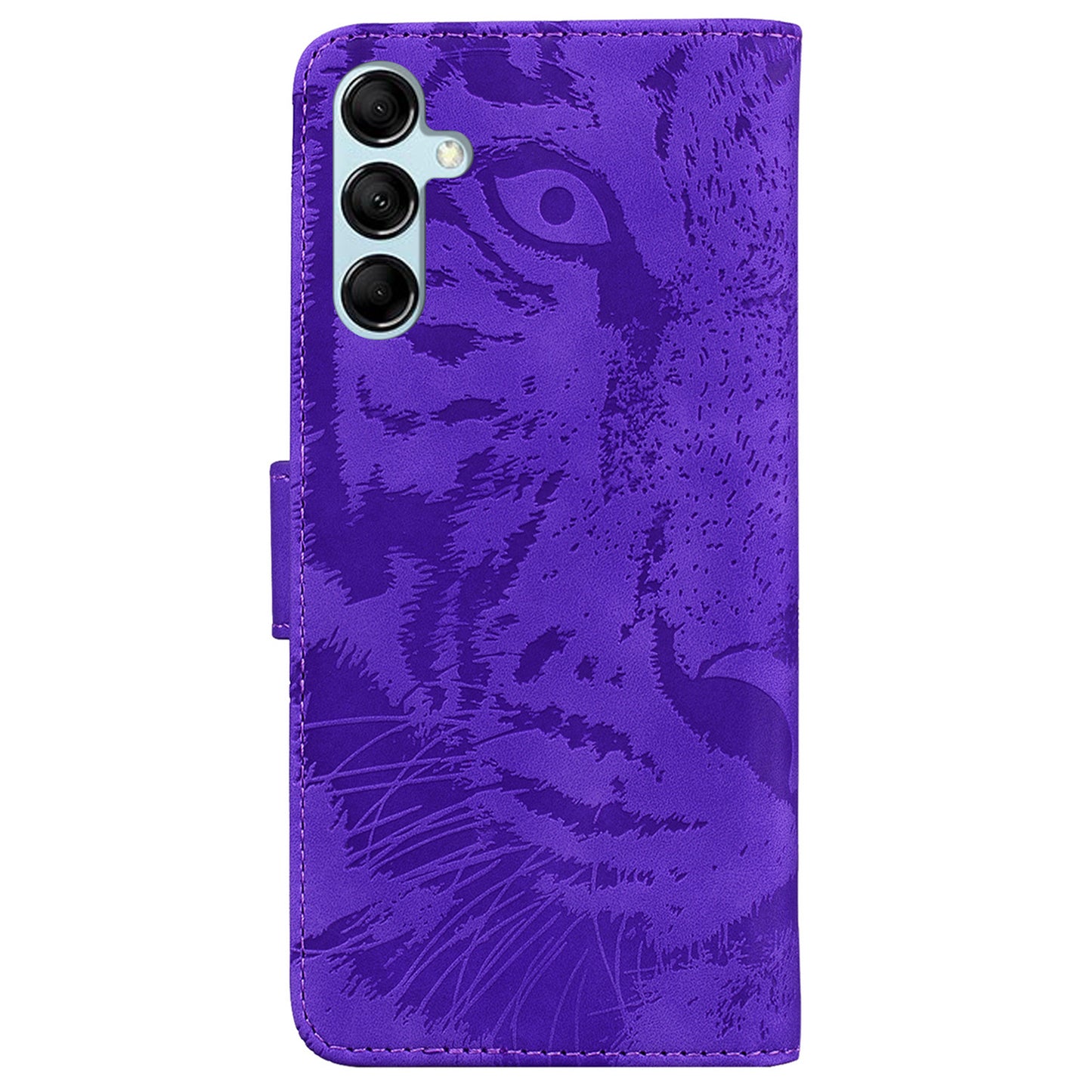 Tiger Imprinted Shell for Samsung Galaxy M14 5G Shockproof PU Leather Wallet Stand Case Phone Cover