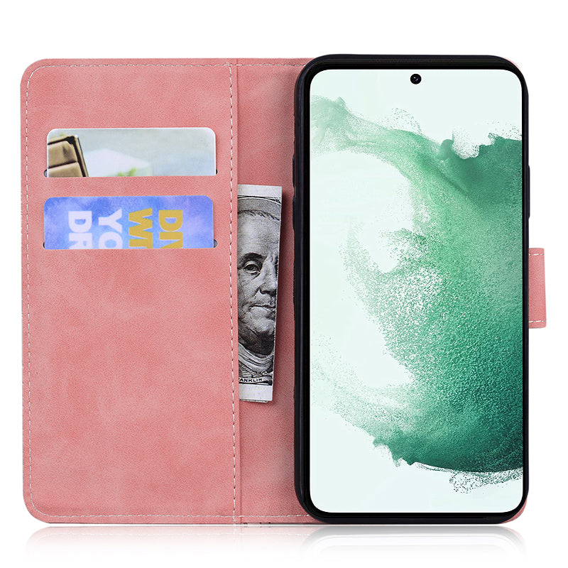 Tiger Imprinted Shell for Samsung Galaxy M14 5G Shockproof PU Leather Wallet Stand Case Phone Cover