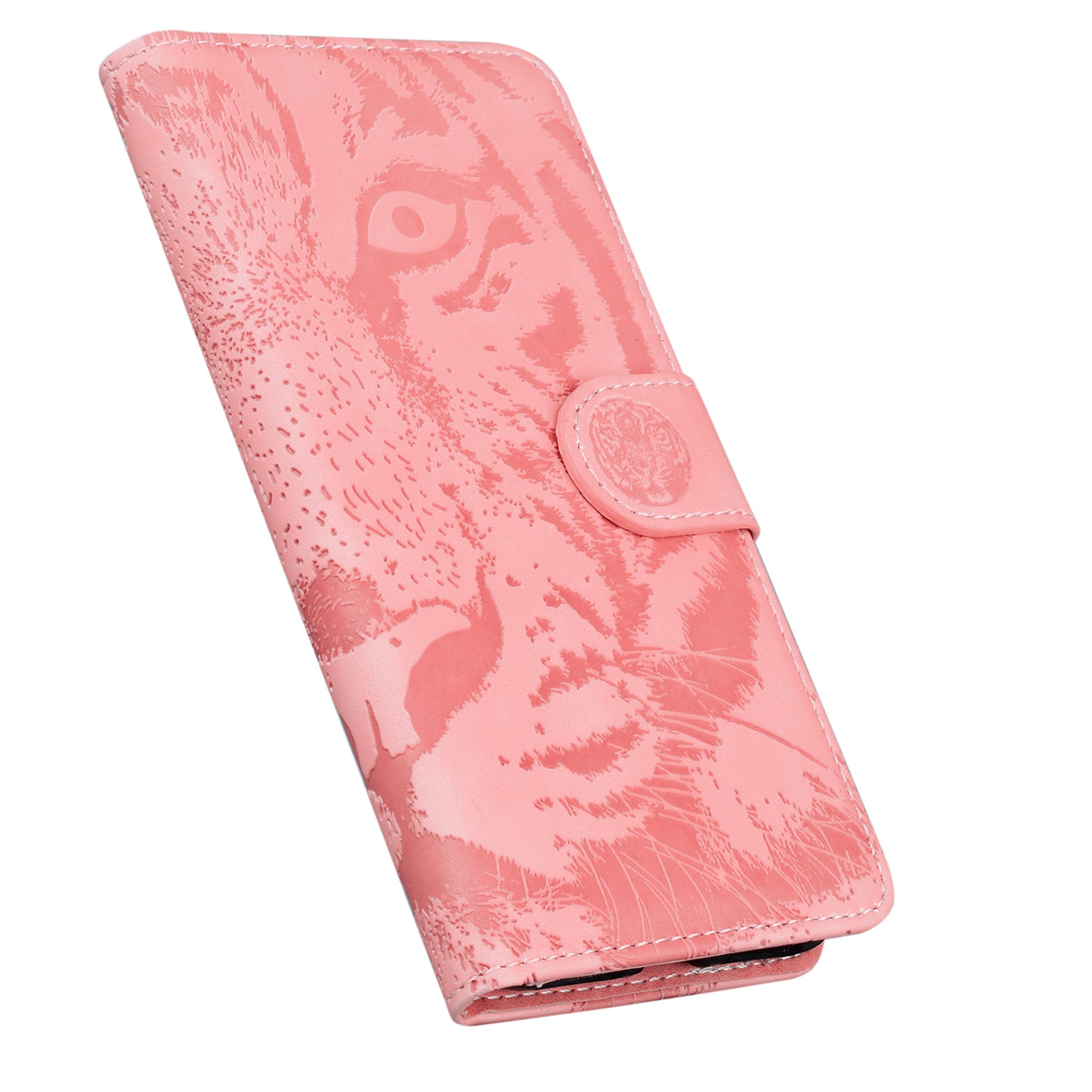 Tiger Imprinted Shell for Samsung Galaxy M14 5G Shockproof PU Leather Wallet Stand Case Phone Cover