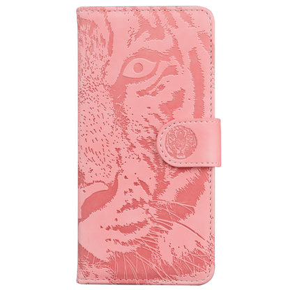 Tiger Imprinted Shell for Samsung Galaxy M14 5G Shockproof PU Leather Wallet Stand Case Phone Cover