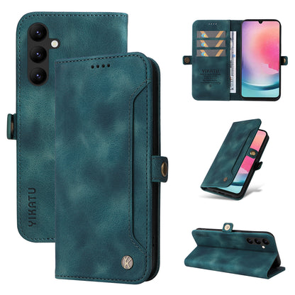 YIKATU YK-002 For Samsung Galaxy A24 4G PU Leather Wallet Phone Cover Skin-Touch Shockproof Phone Case with Card Slot