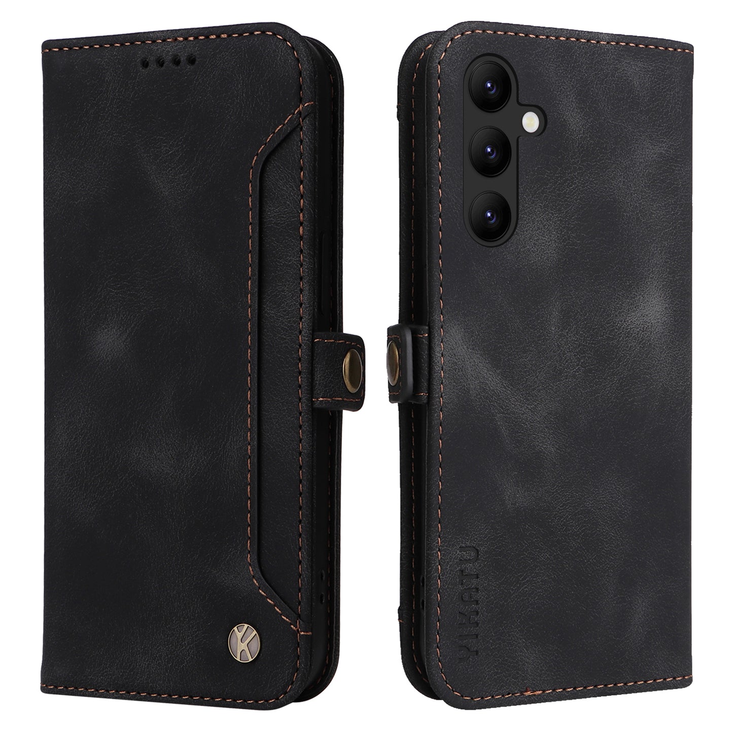 YIKATU YK-002 For Samsung Galaxy A24 4G PU Leather Wallet Phone Cover Skin-Touch Shockproof Phone Case with Card Slot