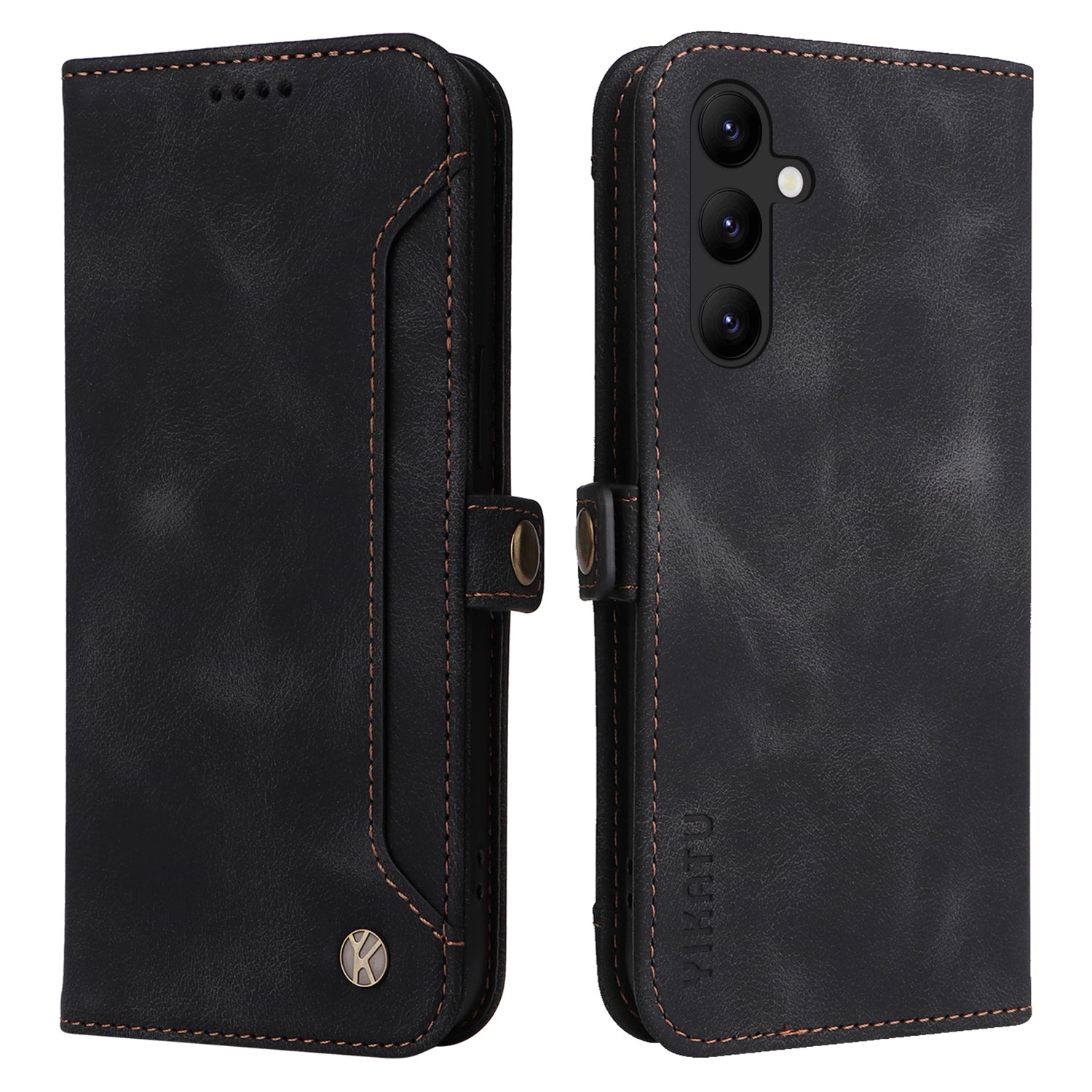 YIKATU YK-002 For Samsung Galaxy A24 4G PU Leather Wallet Phone Cover Skin-Touch Shockproof Phone Case with Card Slot