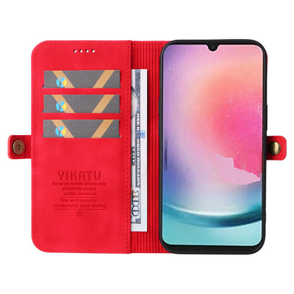YIKATU YK-002 For Samsung Galaxy A24 4G PU Leather Wallet Phone Cover Skin-Touch Shockproof Phone Case with Card Slot
