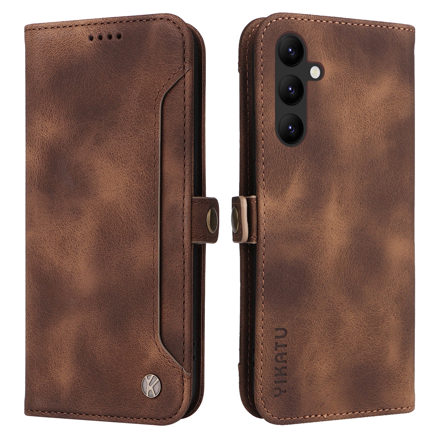 YIKATU YK-002 For Samsung Galaxy A24 4G PU Leather Wallet Phone Cover Skin-Touch Shockproof Phone Case with Card Slot