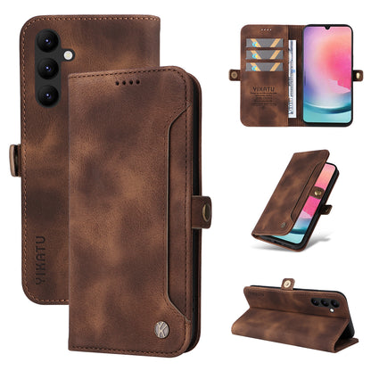 YIKATU YK-002 For Samsung Galaxy A24 4G PU Leather Wallet Phone Cover Skin-Touch Shockproof Phone Case with Card Slot