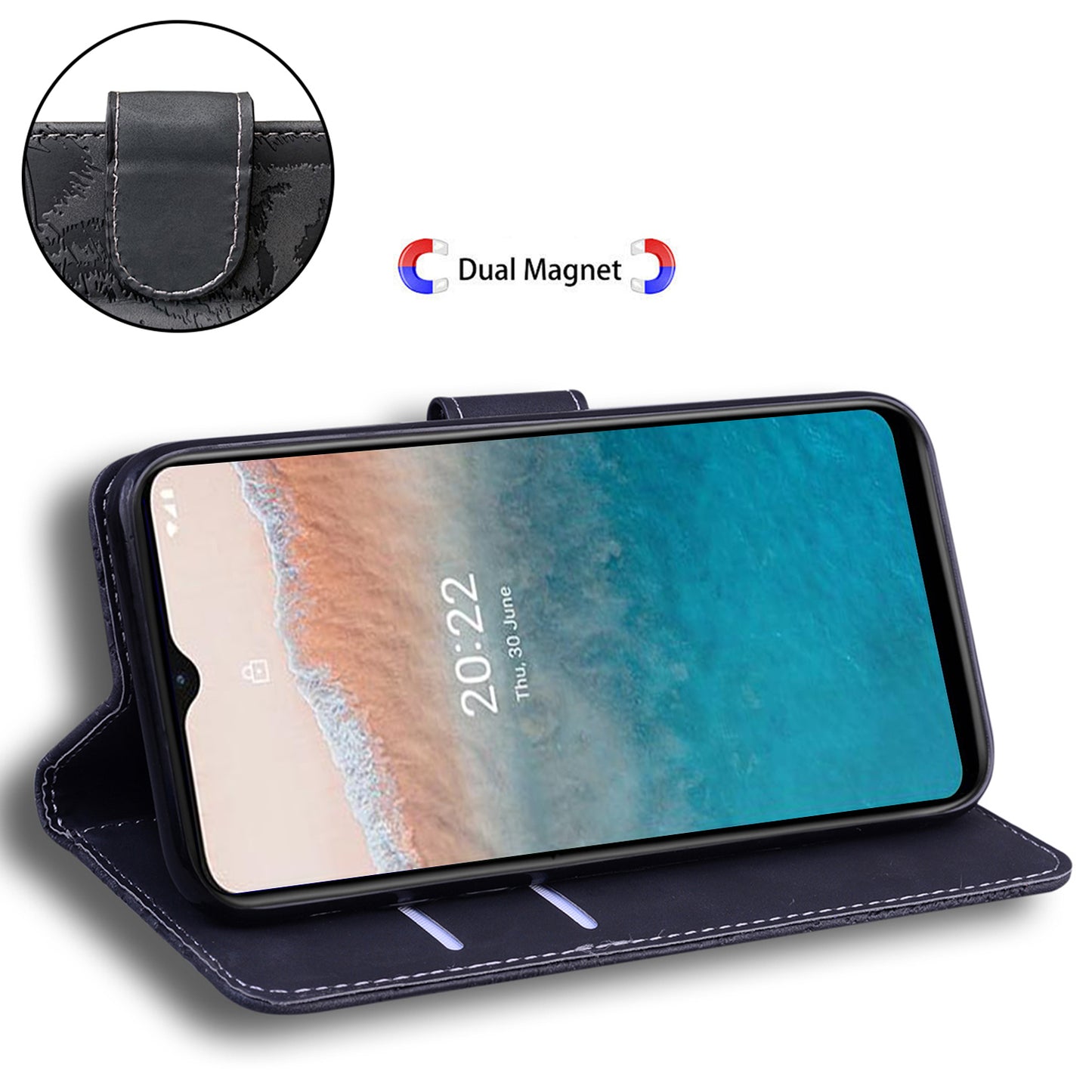 Tiger Imprinted PU Leather Shell for Nokia G22 Wallet Stand Case Shockproof Phone Cover