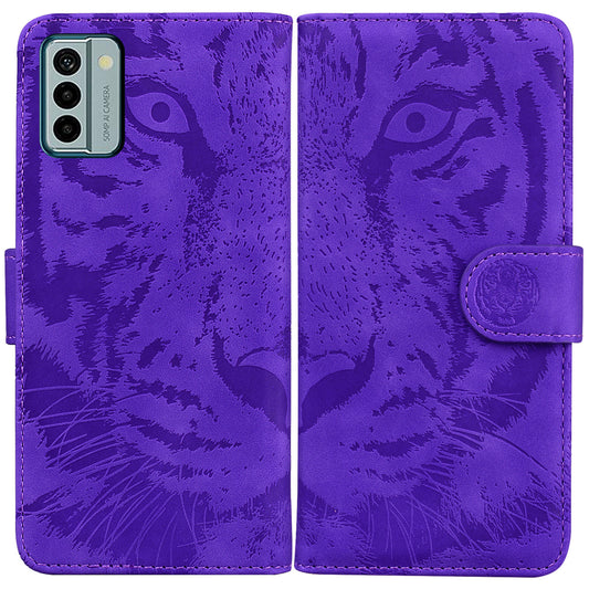 Tiger Imprinted PU Leather Shell for Nokia G22 Wallet Stand Case Shockproof Phone Cover