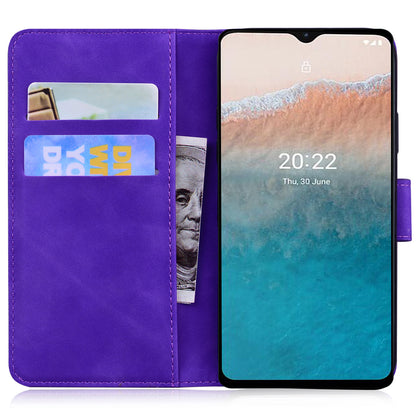 Tiger Imprinted PU Leather Shell for Nokia G22 Wallet Stand Case Shockproof Phone Cover