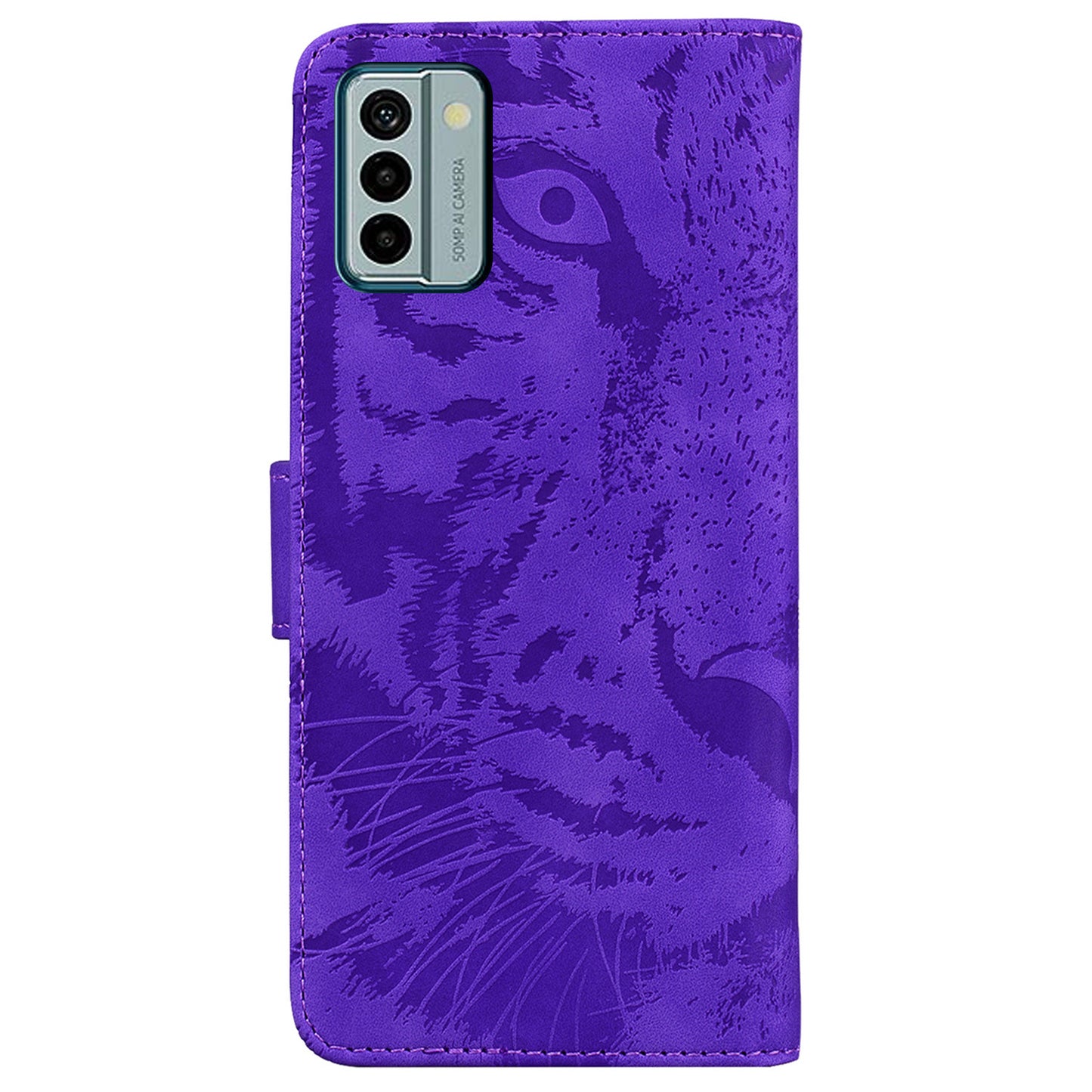 Tiger Imprinted PU Leather Shell for Nokia G22 Wallet Stand Case Shockproof Phone Cover